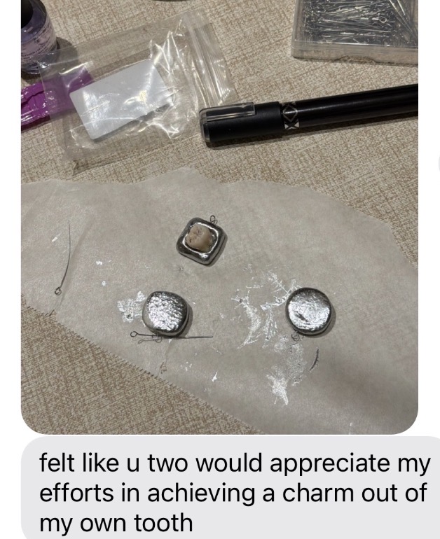 Craft project: charm made from my own tooth