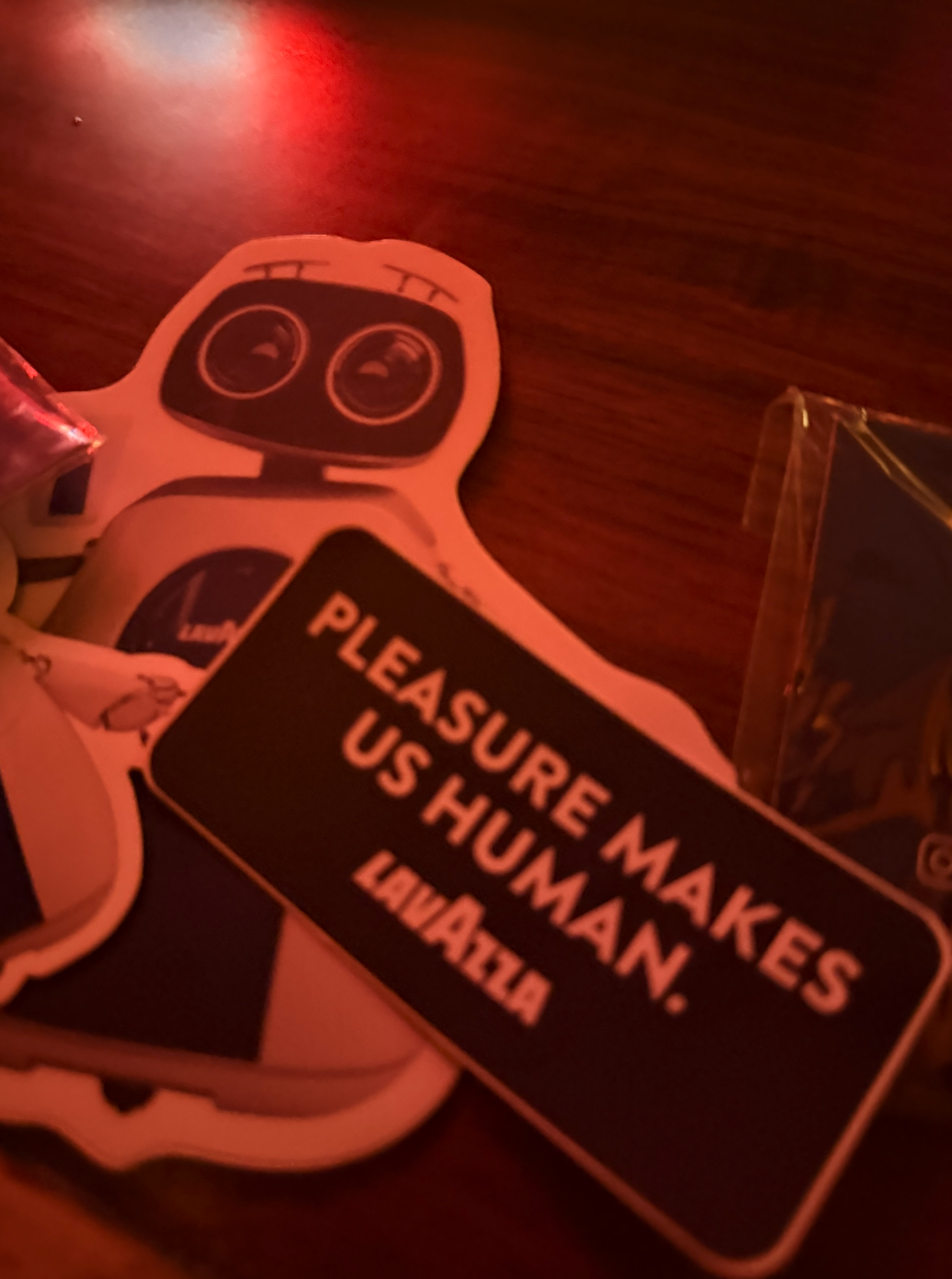 LavAzza robot sticker: Pleasure makes us human